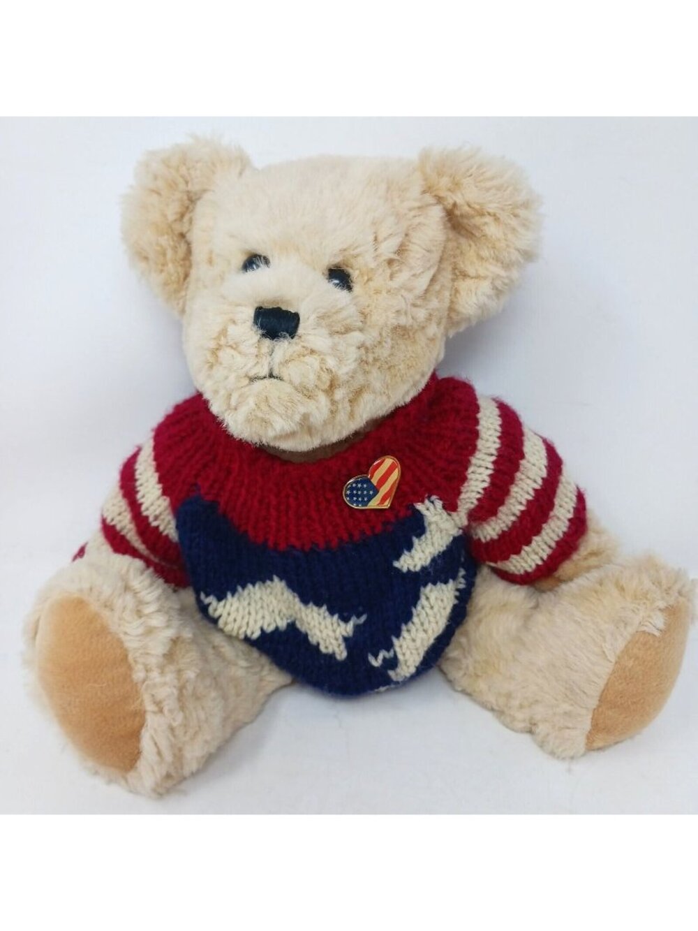 MTY International Bear Plush Tan Patriotic Sweater Stuffed Animal 11 inch #S1B